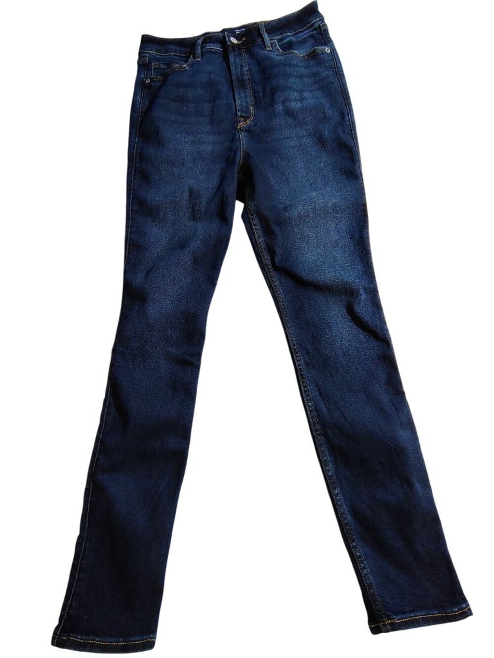 Old Navy Womens Rockstar Super Skinny Jeans Size 12 High Rise Dark Wash Denim